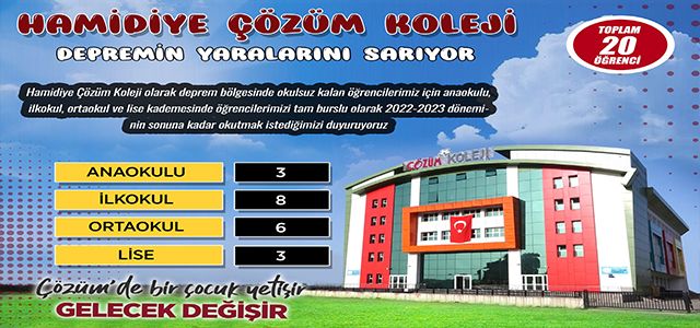 HAMİDİYE ÇÖZÜM KOLEJİ DEPREMİN YARALARINI SARIYOR