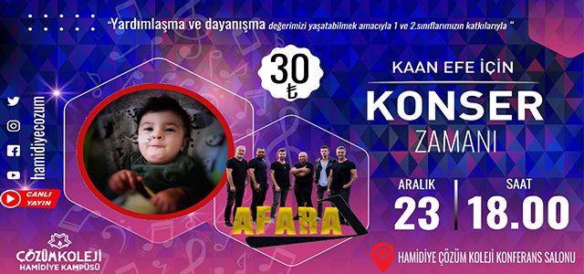 Kaan efe için konser zamanı  - Hamidiye Çözüm Kolejinden Anlamlı Konser