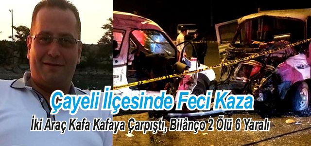 Rize'de Trafik Kazası 2 Ölü, 6 Yaralı